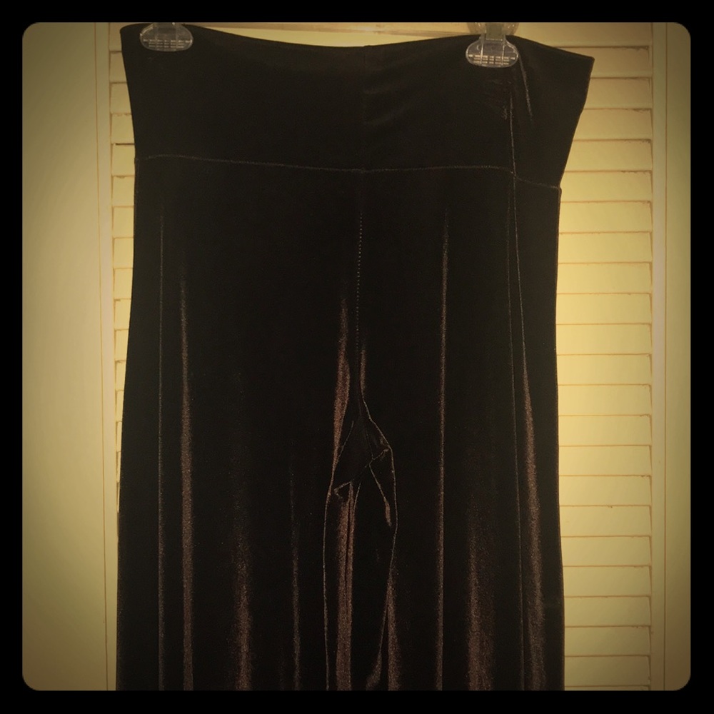 *brown and black velvet wide leg pants